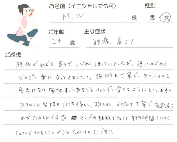 M.Wさん 24歳 女性